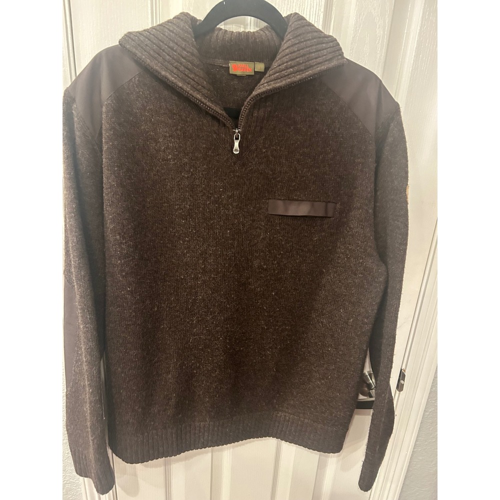 Fjallraven Koster Sweater Brown Wool G-1000 Reinforced Quarter Zip Pullover
